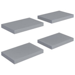 Berkfield Floating Wall Shelves 4 Pcs Grey 40X23X3.8 Cm Mdf - thumbnail 2