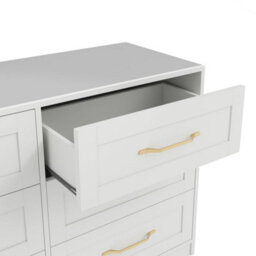 Wyld Haus Kahs White 6-Drawer Wooden Chest With Brushed Brass Handles - thumbnail 5