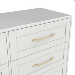 Wyld Haus Kahs White 6-Drawer Wooden Chest With Brushed Brass Handles - thumbnail 4