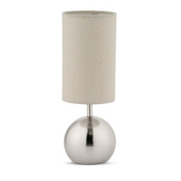 Lighting Supermarket Bedford Modern Silver Brushed Metal Ball Small Touch Control Table Lamp - thumbnail 1