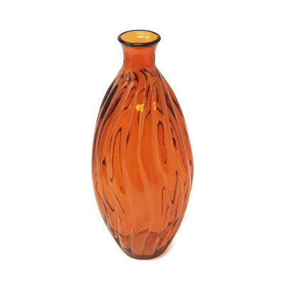 Verano Spanish Ceramics Recycled Glass Ola Orange Home Décor Medium Tall Vase (H) 31Cm - image 1