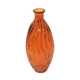 Verano Spanish Ceramics Recycled Glass Ola Orange Home Décor Medium Tall Vase (H) 31Cm