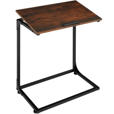Tectake Bedside Table Ruston - Industrial Style, With Tilting Tabletop, 55 X 35 X 66.5 Cm - Industrial Wood Dark, Rustic - image 1