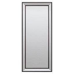 Orsina Matte Black Freestanding Wall Mirror, Rectangle Mirror With Wooden Frame, Standing Mirror, Hallway Mirror