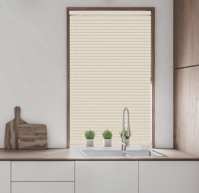 Caecus Blinds Caecus Pvc Long Drop Venetian Blinds Cream 135Cm Width X 210Cm Drop - image 1