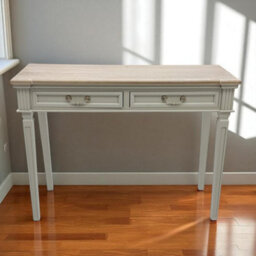 Minster 2 Drawers Hall Table - Wood - L40 X W90 X H78 Cm - Light Grey/brown - thumbnail 2