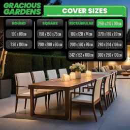 Gracious Gardens Rectangular 250X210X90Cm Outdoor Patio Waterproof Garden Furniture Cover, Weatherproof Rattan Sofa Protector - thumbnail 4
