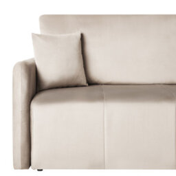 Beliani Sofa Bed 3 Seater Egge Velvet Taupe - thumbnail 7