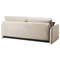 Beliani Sofa Bed 3 Seater Egge Velvet Taupe - thumbnail 6