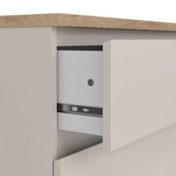 Wyld Haus Budapest Cream Chest With Natural Oak Effect Top 3 Drawers - thumbnail 7