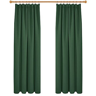 Deconovo Blackout Curtains Super Soft Thermal Insulated Pencil Pleat Blackout Curtains 52X90 Inch Dark Forest 2 Panels - image 1
