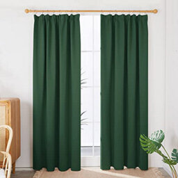 Deconovo Blackout Curtains Super Soft Thermal Insulated Pencil Pleat Blackout Curtains 52X90 Inch Dark Forest 2 Panels - thumbnail 2