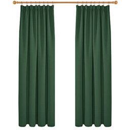 Deconovo Blackout Curtains Super Soft Thermal Insulated Pencil Pleat Blackout Curtains 52X90 Inch Dark Forest 2 Panels - thumbnail 1