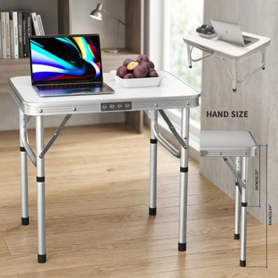 Portable Folding Table Collapsible Picnic Table Aluminum Frame Multipurpose Desk For Garden Kitchen And Outdoor Use 60Cm - image 1