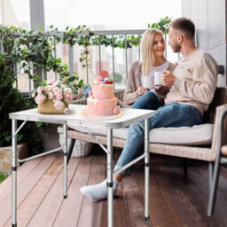 Portable Folding Table Collapsible Picnic Table Aluminum Frame Multipurpose Desk For Garden Kitchen And Outdoor Use 60Cm - thumbnail 6