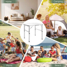 Portable Folding Table Collapsible Picnic Table Aluminum Frame Multipurpose Desk For Garden Kitchen And Outdoor Use 60Cm - thumbnail 3