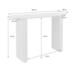 Sweeek - Oval Console Rubberwood And Oak-Effect Veneer Black 120X38X75 Cm - Gabrielle - thumbnail 5