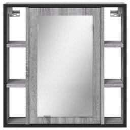 Walplus Bathroom Mirror Cabinet Grey Sonoma 60X16X60 Cm Engineered Wood - thumbnail 5