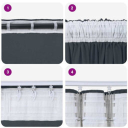 Berkfield Curtain With Curtains 2 Pcs Silver Grey 260 X 140 Cm Velvet - thumbnail 6