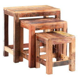 Wyld Haus Seattle Set Of 3 Reclaimed Wood Nesting Tables - thumbnail 2