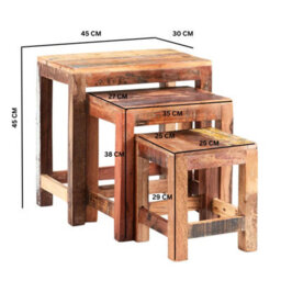 Wyld Haus Seattle Set Of 3 Reclaimed Wood Nesting Tables - thumbnail 3