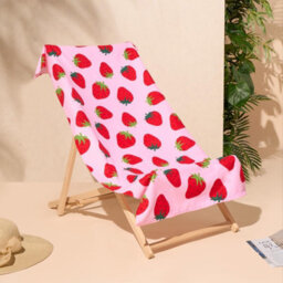 OHS Strawberry Towel Bath Quick Dry Summer Travel Microfibre Absorbent Swim Holiday - thumbnail 2