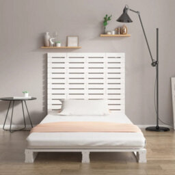 Berkfield Wall Headboard White 146X3X91.5 Cm Solid Wood Pine - thumbnail 3