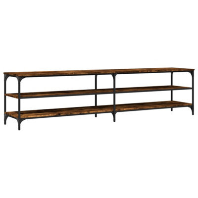 Berkfield Durable Tv Cabinet Smoked Oak 200X30X50 Cm Engineered Wood And Metal - image 1