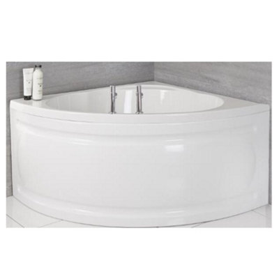 Homestylestore White Bathroom Reversible Corner Bath With Panel 1200 X 1200mm - image 1