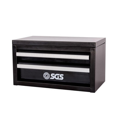 Sgs Black Mini Tool Box Metal 2 Drawers For Diy Craft Home 27.5X15X15Cm Fun Gift - image 1
