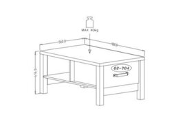 Arte Olin Modern Coffee Table In Appenzeller Fichte Oak & Black Matt - W900mm X H420mm X D560mm - thumbnail 5