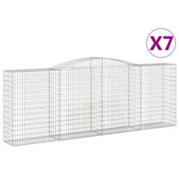 Berkfield Durable Arched Gabion Baskets 7 Pcs 400X50X140/160 Cm Galvanised Iron