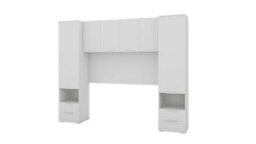 Amos Mann Furniture Cellini Matte White Overbed Unit With 4Ft6 Ottoman Storage Double Bed Set - 3485 / Mia - thumbnail 5