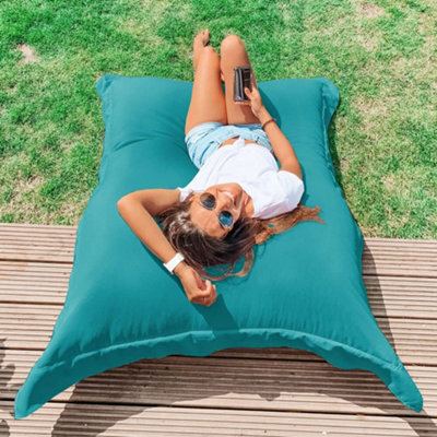 rucomfy Beanbags Rucomfy Indoor Or Outdoor Adults Water Resistant Giant Squarbie - Turquiose Beanbag Lounger - image 1