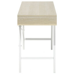 Beliani Office Desk 120 X 48Cm Brown White With 2 Drawers - thumbnail 8