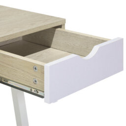 Beliani Office Desk 120 X 48Cm Brown White With 2 Drawers - thumbnail 9