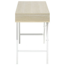Beliani Office Desk 120 X 48Cm Brown White With 2 Drawers - thumbnail 6