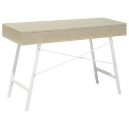 Beliani Office Desk 120 X 48Cm Brown White With 2 Drawers - thumbnail 7