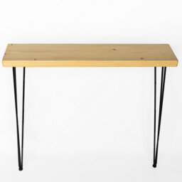Toolty Rustic Handmade Console Table, Wall Mounted, 70Cm X 14.5Cm , Light Oak, 71.5Cm Legs, Handcrafted Vintage Style - thumbnail 3