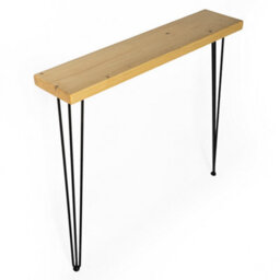 Toolty Rustic Handmade Console Table, Wall Mounted, 70Cm X 14.5Cm , Light Oak, 71.5Cm Legs, Handcrafted Vintage Style - thumbnail 4