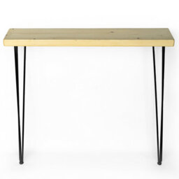 Toolty Rustic Handmade Console Table, Wall Mounted, 70Cm X 14.5Cm , Light Oak, 71.5Cm Legs, Handcrafted Vintage Style - thumbnail 2
