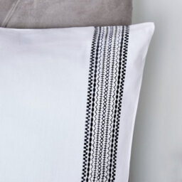 Appletree Embroidered Band 100% Cotton Black Embroidered Duvet Cover Set - thumbnail 2