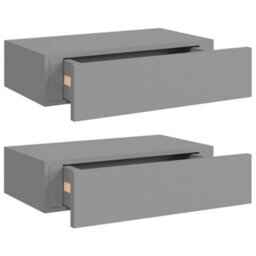 Berkfield Wall-Mounted Drawer Shelves 2 Pcs Grey 40X23.5X10Cm Mdf - thumbnail 2