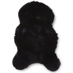 Sheepskin Black Plain Shaggy Rug, 50mm Thickness Modern Rug, Luxurious Rug For Living Room, & Dining Room-60Cm X 180Cm (Double) - thumbnail 1