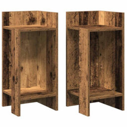 Berkfield Side Tables 2 Pcs With Shelf Old Wood 25.5X27X60 Cm - thumbnail 2