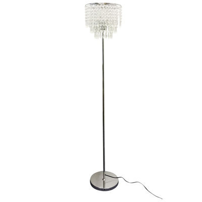 First Choice Lighting Chrome And Acrylic Crystal Jewelled Floor Lamp - image 1