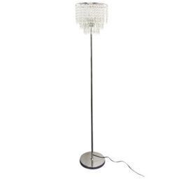 First Choice Lighting Chrome And Acrylic Crystal Jewelled Floor Lamp - thumbnail 1