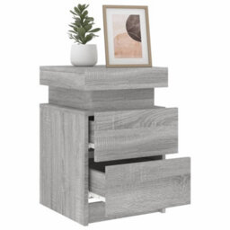 Vidaxl Bedside Cabinet With Led Lights Grey Sonoma 35X39X55 Cm - thumbnail 5