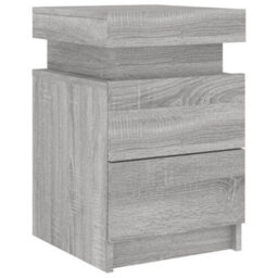 Vidaxl Bedside Cabinet With Led Lights Grey Sonoma 35X39X55 Cm - thumbnail 6