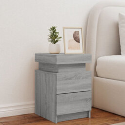 Vidaxl Bedside Cabinet With Led Lights Grey Sonoma 35X39X55 Cm - thumbnail 3